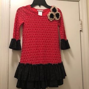 Textured dress with ruffles